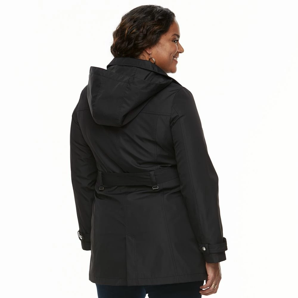 Plus Size Weathercast Hooded Bonded Trench Coat 2 Plus Size Weathercast Hooded Bonded Trench Coat - Image 2