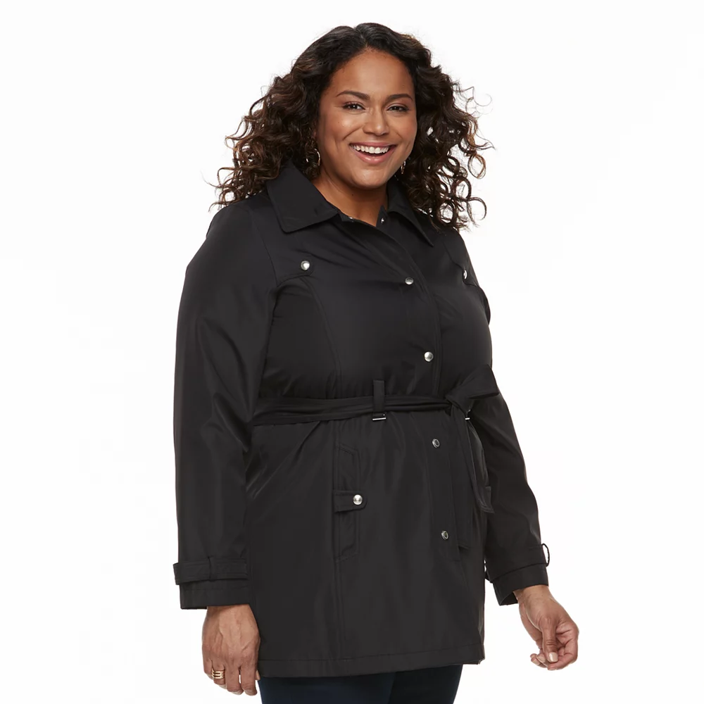Plus Size Weathercast Hooded Bonded Trench Coat 3 Plus Size Weathercast Hooded Bonded Trench Coat - Image 3