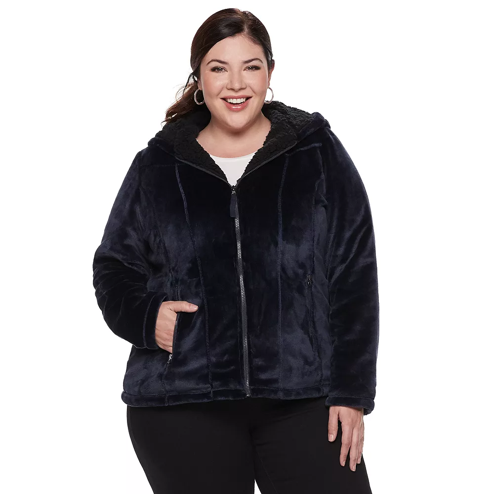 Plus Size Weathercast Hooded Fleece Jacket 2 Plus Size Weathercast Hooded Fleece Jacket - Image 2