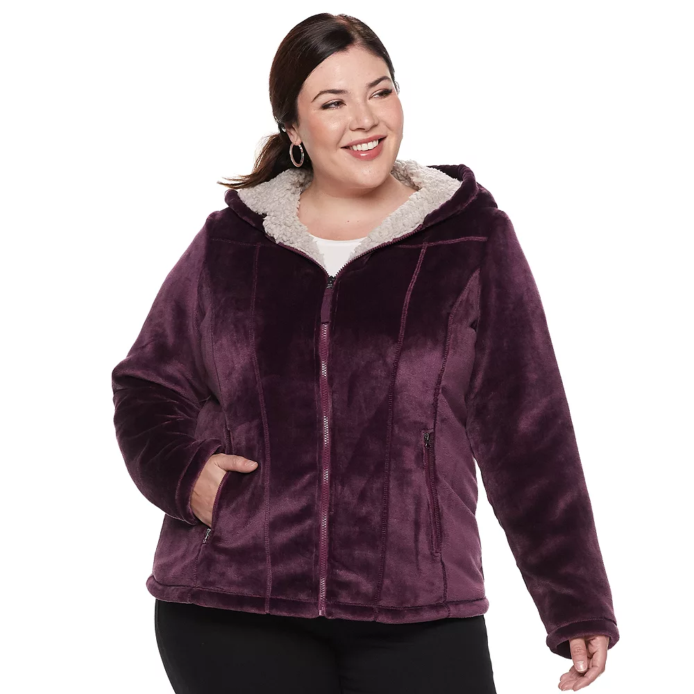 Plus Size Weathercast Hooded Fleece Jacket 3 Plus Size Weathercast Hooded Fleece Jacket - Image 3