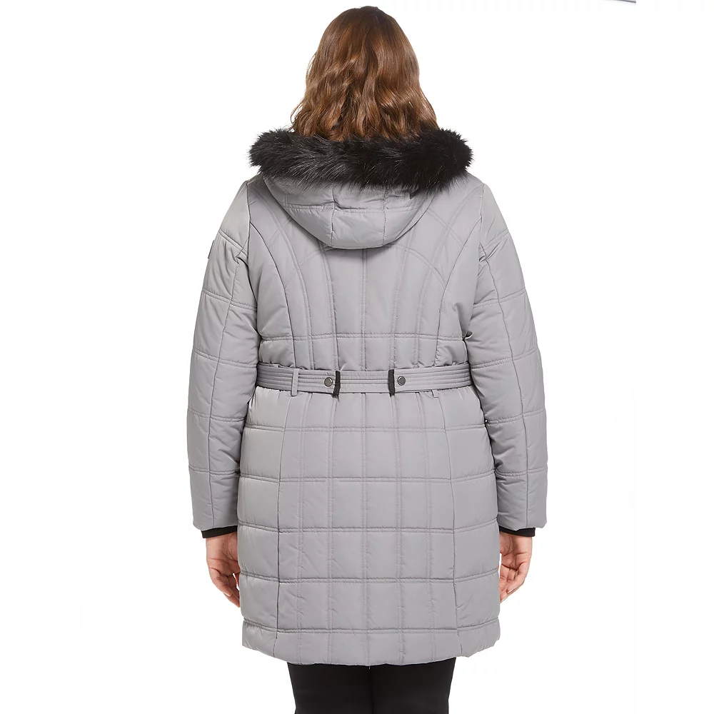 Plus Size Weathercast Hooded Quilted Puffer Jacket - Image 2