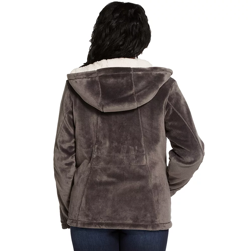 Plus Size Weathercast Cozy Fleece Hooded Jacket 2 Plus Size Weathercast Cozy Fleece Hooded Jacket - Image 2