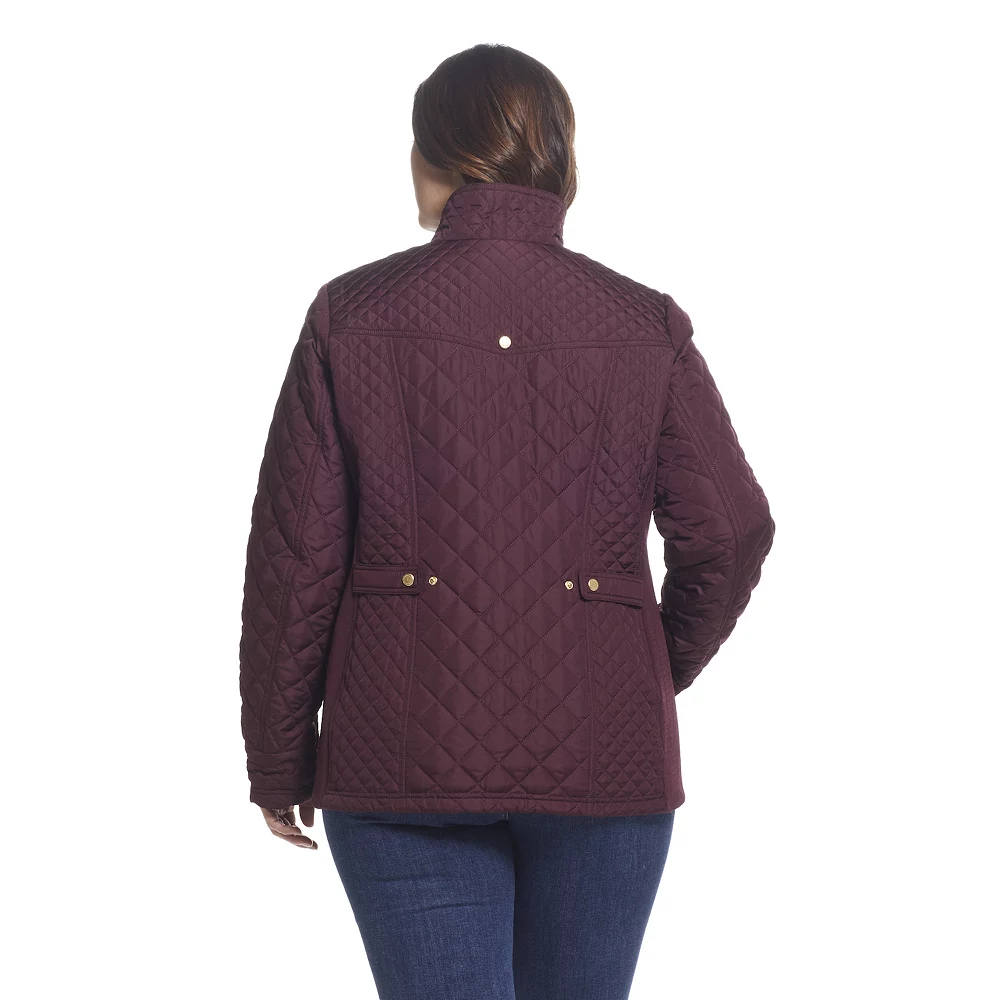 Plus Size Weathercast Quilted Moto Jacket - Image 5