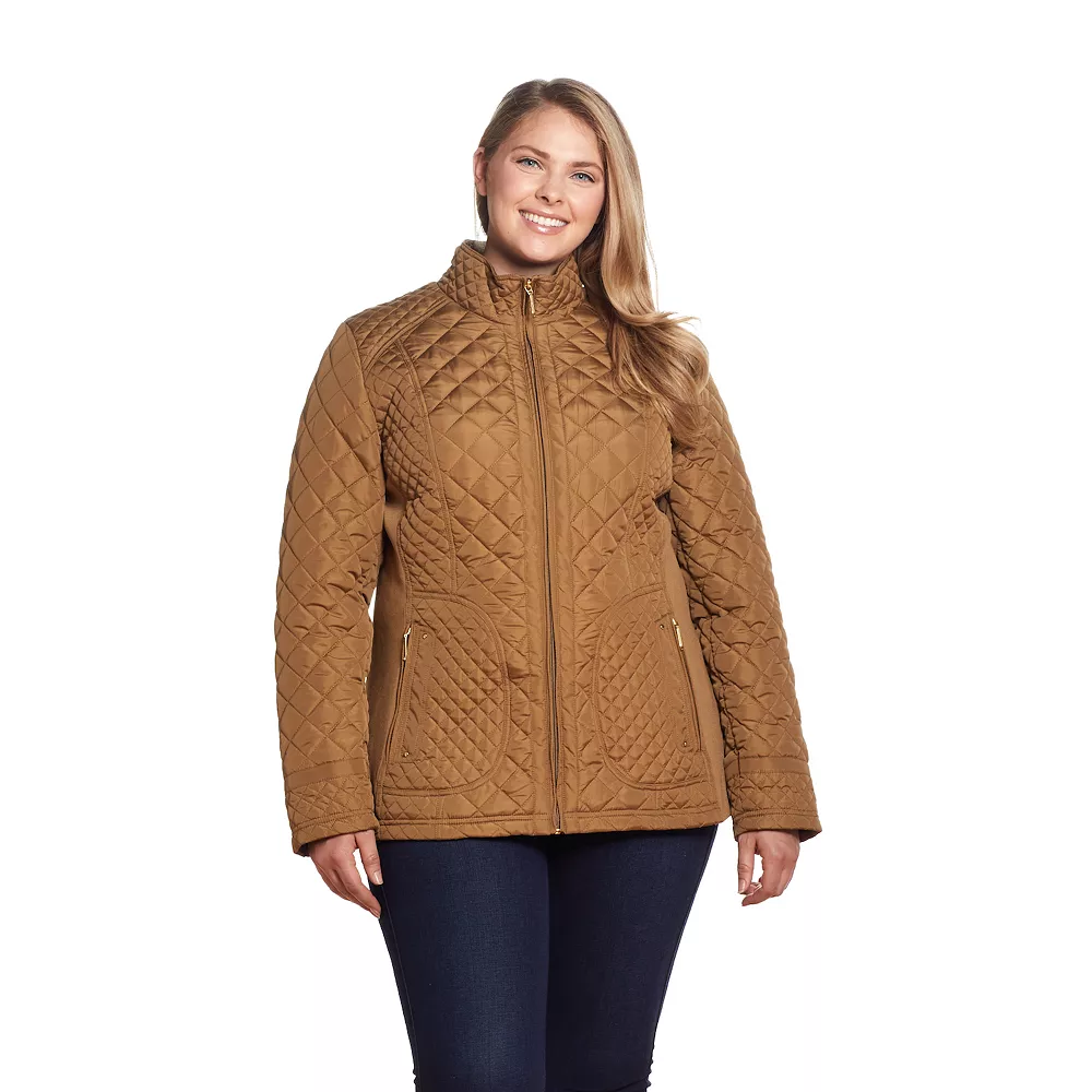 Plus Size Weathercast Quilted Moto Jacket