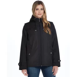 Women's Weathercast Hooded Raincoat 7 Women's Weathercast Hooded Raincoat -Vanity Fair shop 4204525 Black
