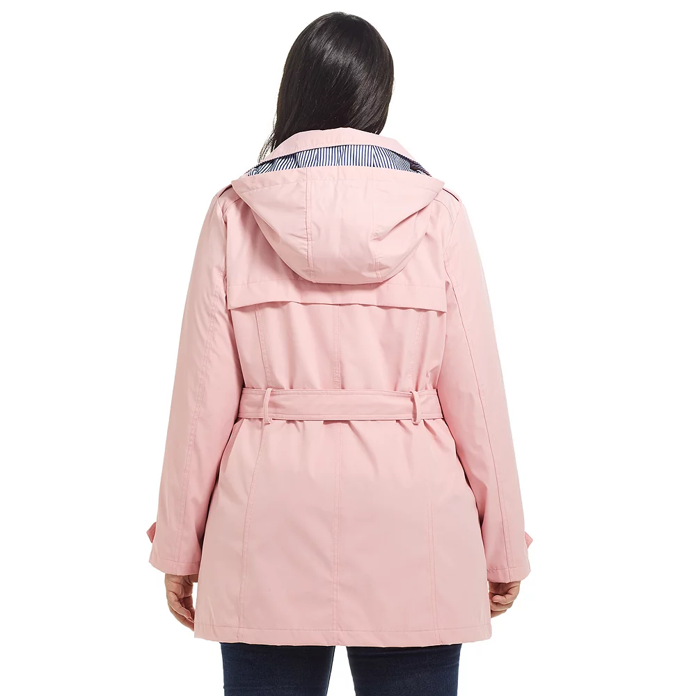 Plus Size Weathercast Hooded Windbreaker Jacket - Image 4