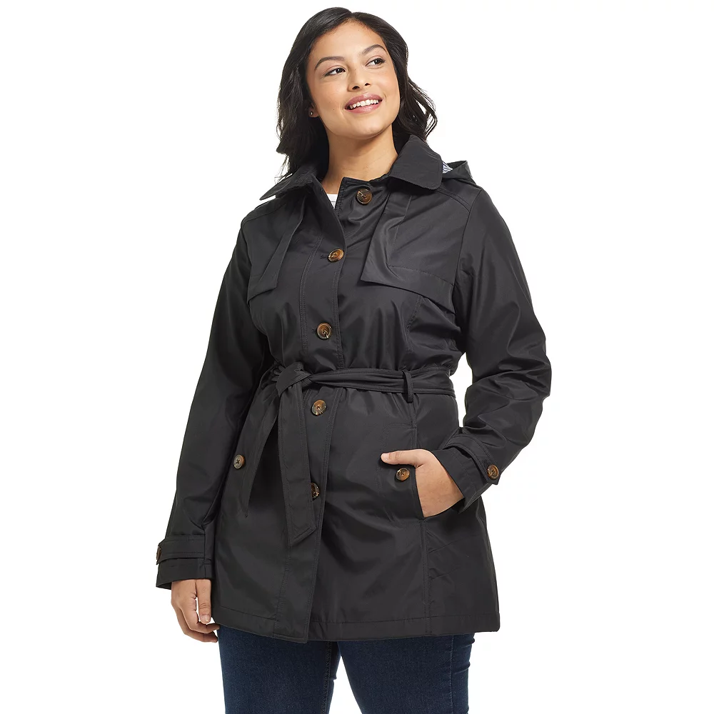Plus Size Weathercast Hooded Windbreaker Jacket - Image 3