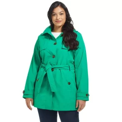 Plus Size Weathercast Hooded Windbreaker Jacket
