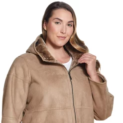 Plus Size Weathercast Hooded Midweight Faux-Shearling Coat 5 Plus Size Weathercast Hooded Midweight Faux-Shearling Coat -Vanity Fair shop 4508214 ALT2