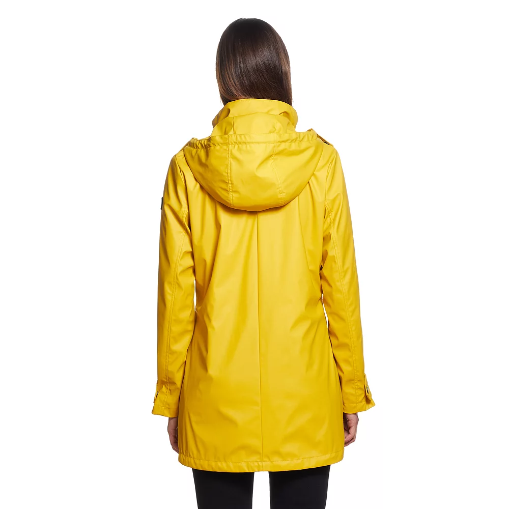 Women's Weathercast Hooded Rain Slicker Coat 3 Women's Weathercast Hooded Rain Slicker Coat - Image 3