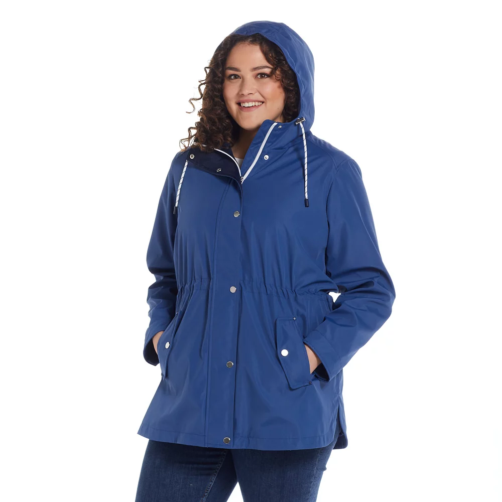 Plus Size Weathercast Hooded Nautical Anorak Jacket - Image 6
