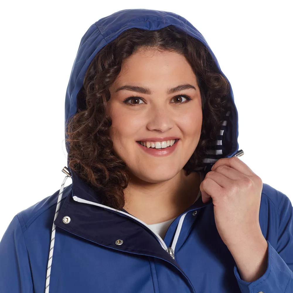 Plus Size Weathercast Hooded Nautical Anorak Jacket - Image 8