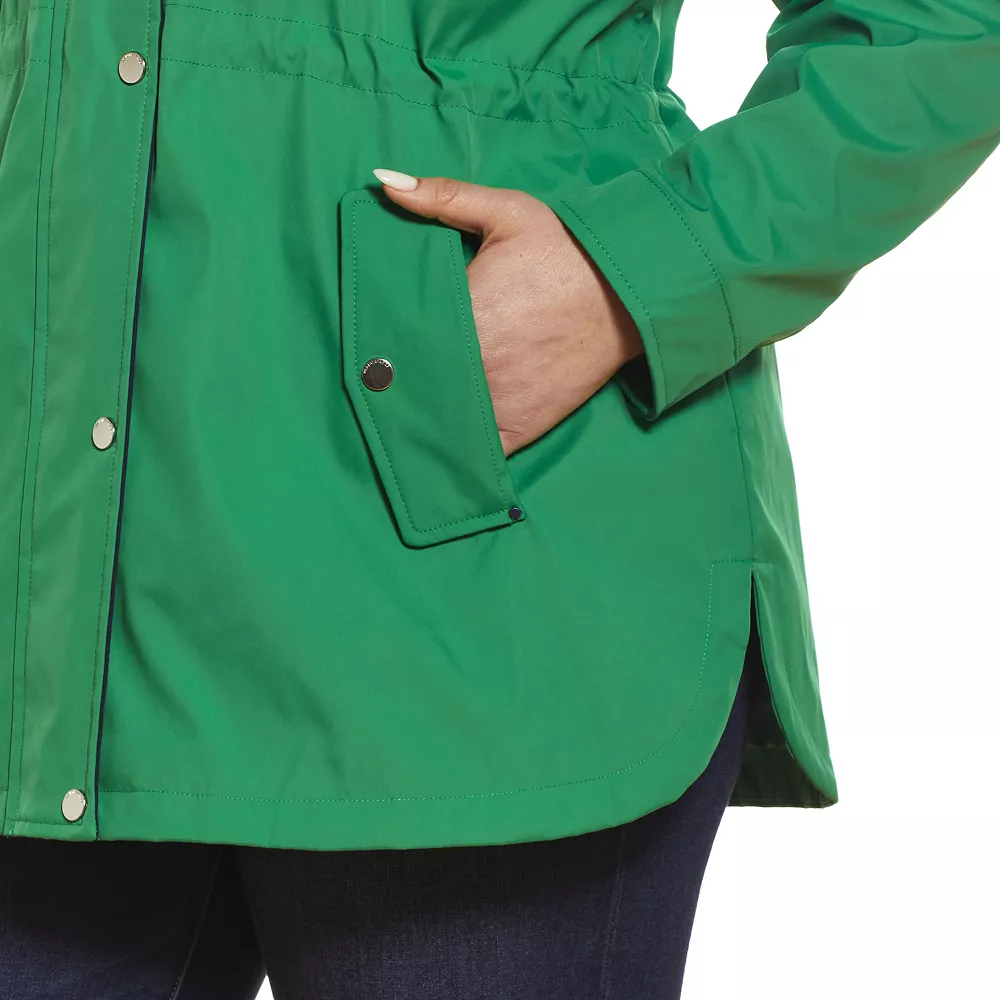 Plus Size Weathercast Hooded Nautical Anorak Jacket - Image 11