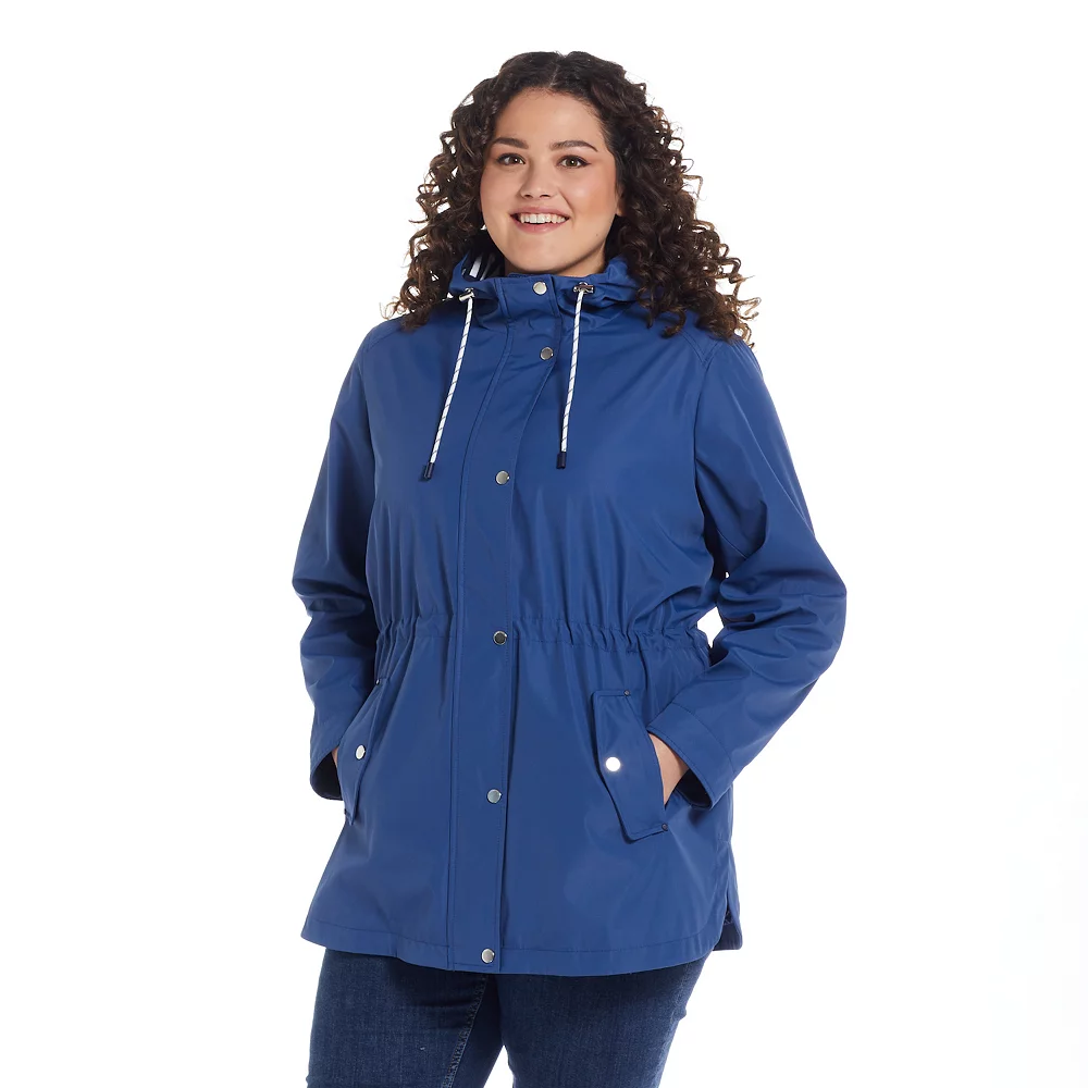 Plus Size Weathercast Hooded Nautical Anorak Jacket - Image 4