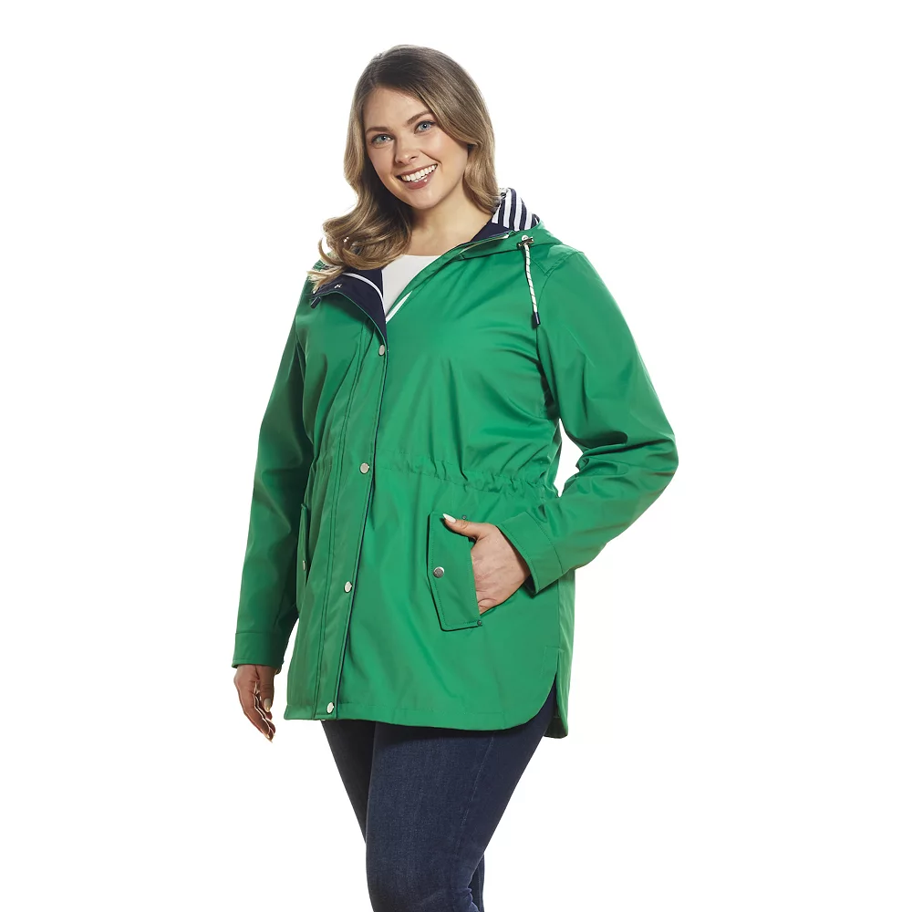 Plus Size Weathercast Hooded Nautical Anorak Jacket - Image 3