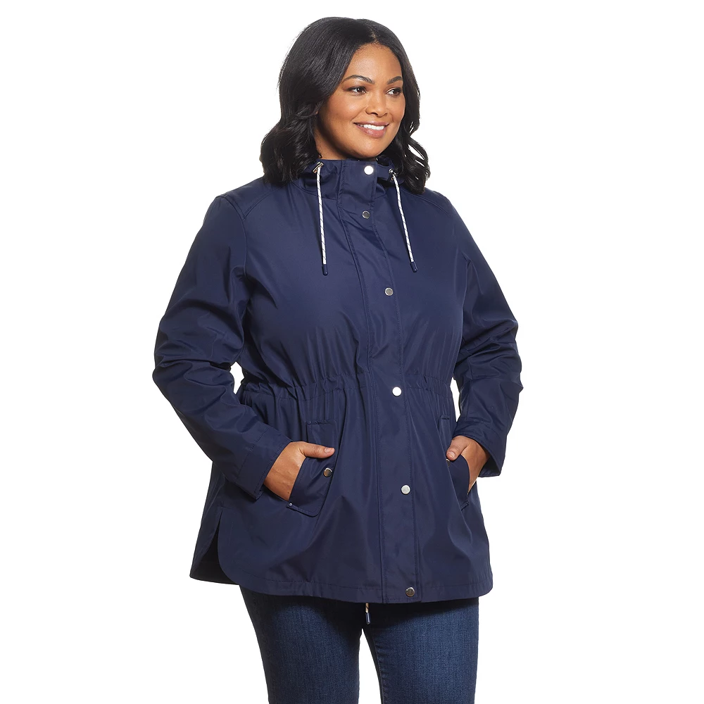 Plus Size Weathercast Hooded Nautical Anorak Jacket
