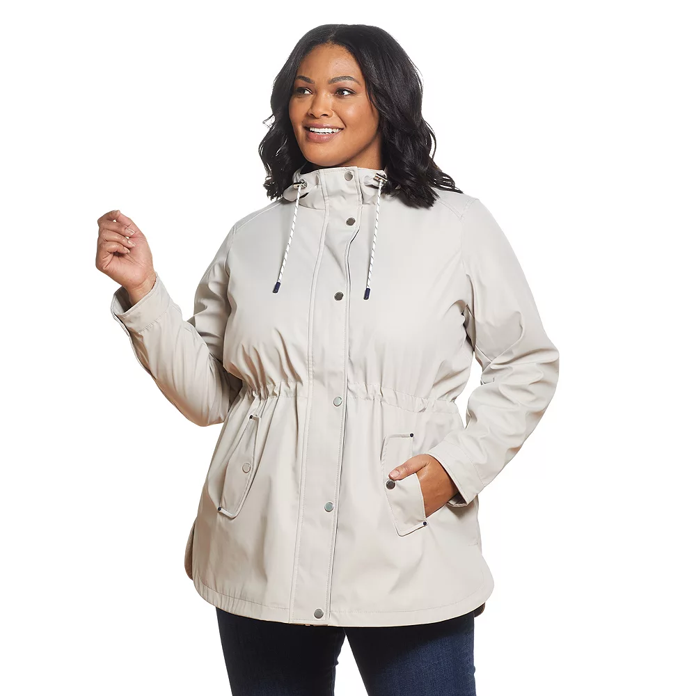 Plus Size Weathercast Hooded Nautical Anorak Jacket - Image 2