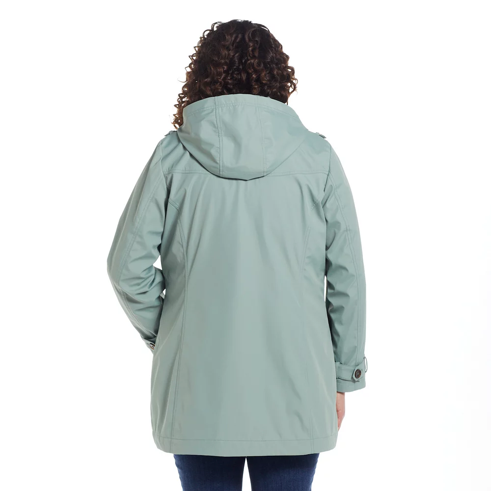 Plus Size Weathercast Water-Resistant Topper Rain Jacket - Image 3