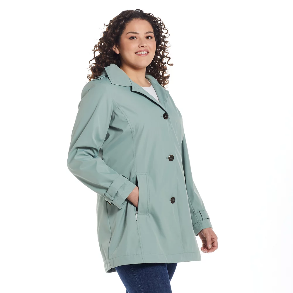 Plus Size Weathercast Water-Resistant Topper Rain Jacket - Image 4