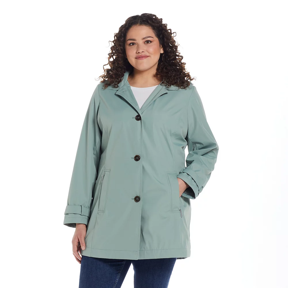Plus Size Weathercast Water-Resistant Topper Rain Jacket - Image 2