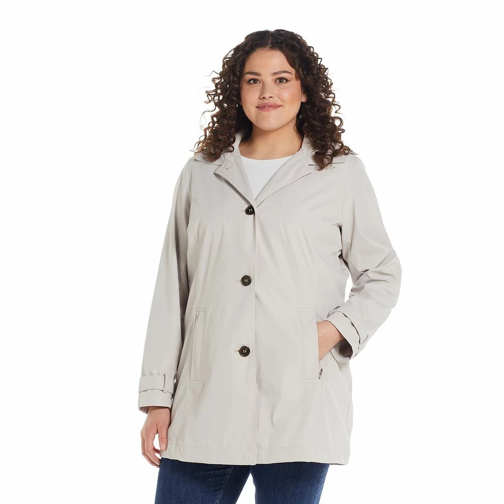 Plus Size Weathercast Water-Resistant Topper Rain Jacket