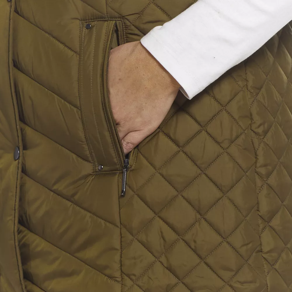 Plus Size Weathercast Quilted Long Puffer Vest - Image 9