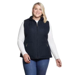 Plus Size Weathercast Faux-Fur Lined Quilted Vest