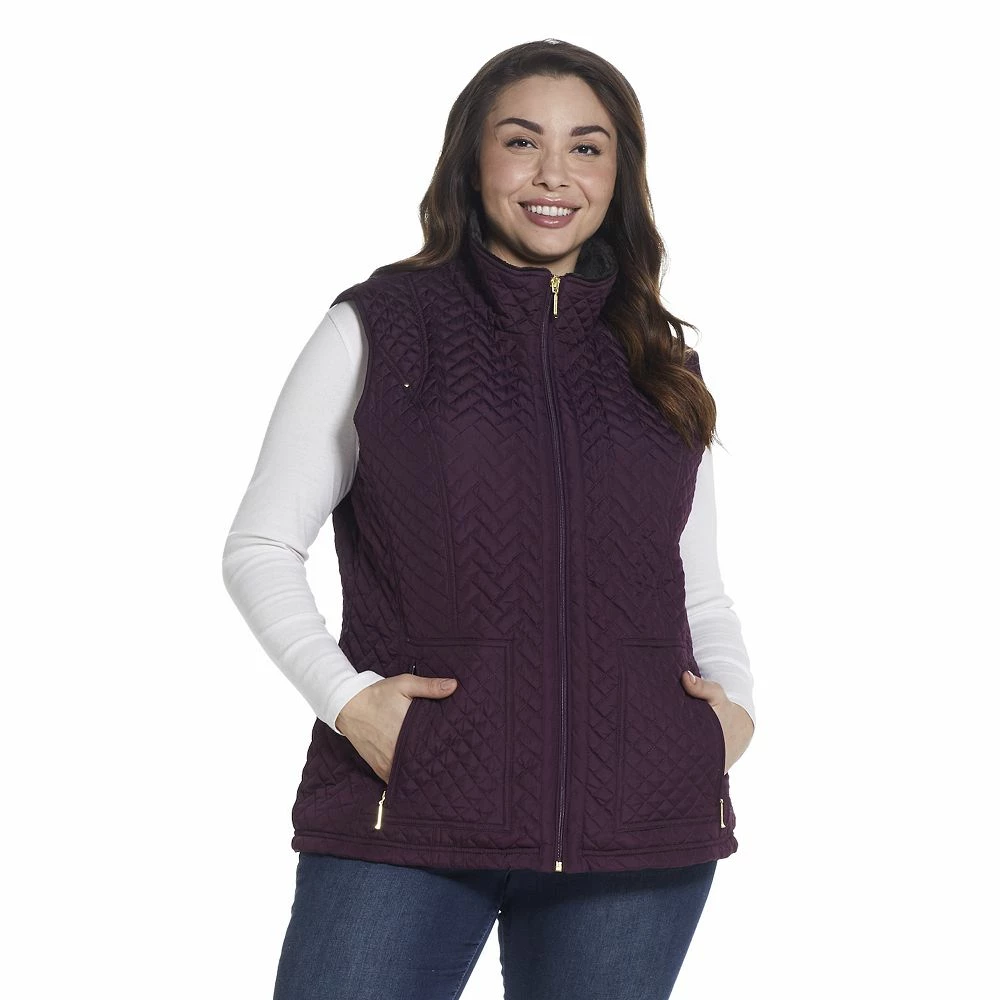 Plus Size Weathercast Faux-Fur Lined Quilted Vest 4 Plus Size Weathercast Faux-Fur Lined Quilted Vest - Image 4
