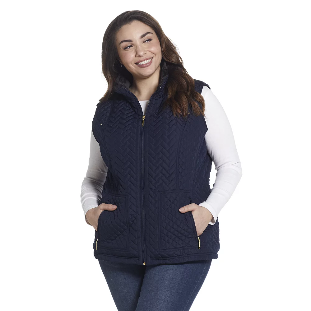 Plus Size Weathercast Faux-Fur Lined Quilted Vest 2 Plus Size Weathercast Faux-Fur Lined Quilted Vest - Image 2