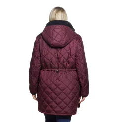 Plus Size Weathercast Hooded Quilted Walker Coat -Vanity Fair shop 5042071 ALT