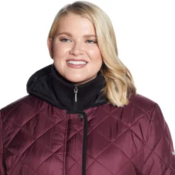 Plus Size Weathercast Hooded Quilted Walker Coat -Vanity Fair shop 5042071 ALT2