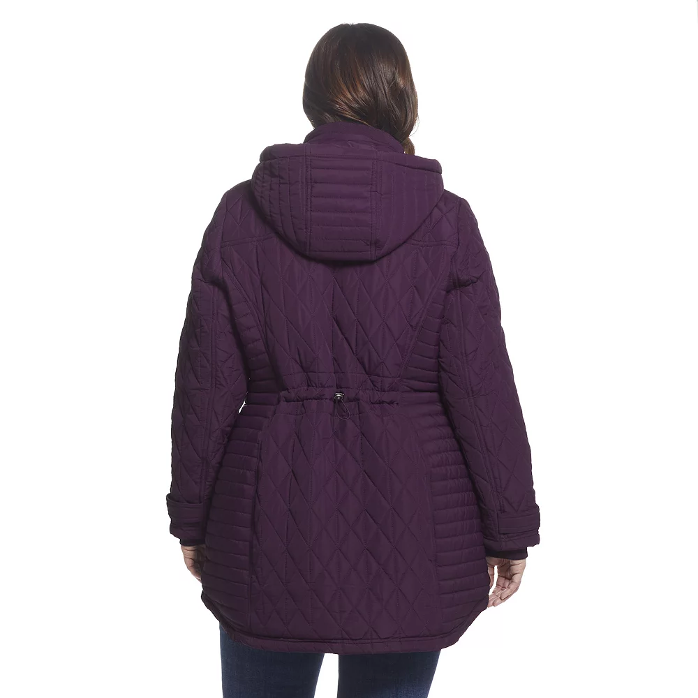 Plus Size Weathercast Hooded Quilted Walker Jacket - Image 4