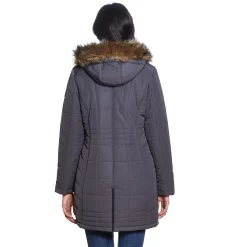 Women's Weathercast Faux-Fur Hood Puffer Coat -Vanity Fair shop 5042079 ALT