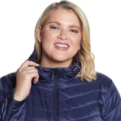 Plus Size Weathercast Hood Packable Faux-Down Coat -Vanity Fair shop 5042081 ALT2