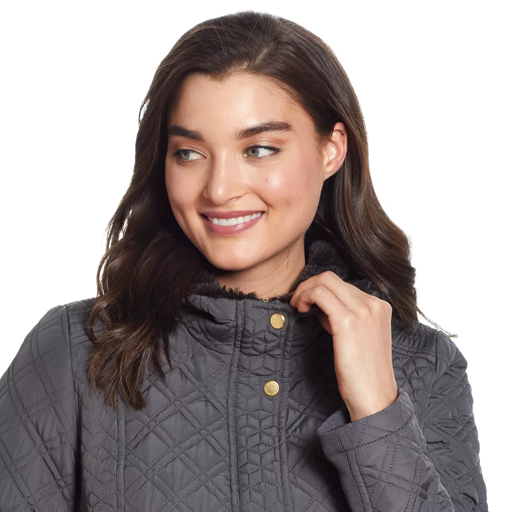 Women's Weathercast Faux-Fur Hood Quilted Walker Jacket - Image 5