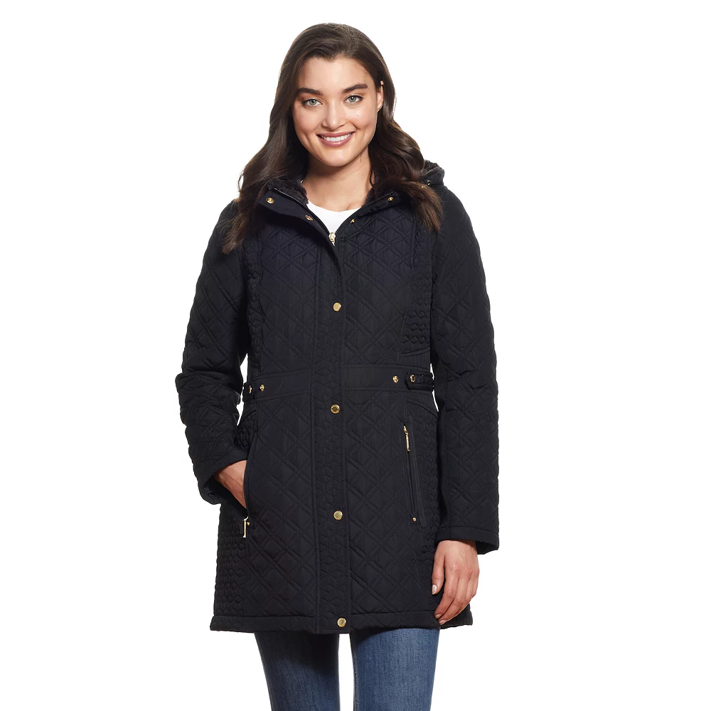 Women's Weathercast Faux-Fur Hood Quilted Walker Jacket