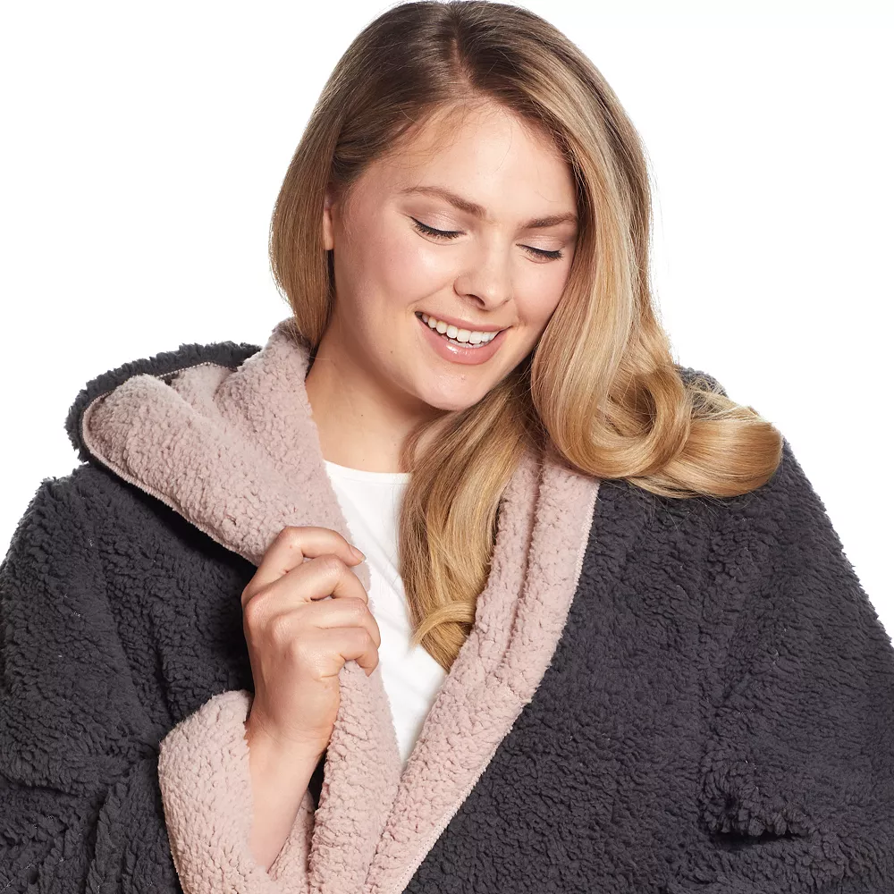 Plus Size Weathercast Reversible Sherpa Fleece Jacket - Image 4