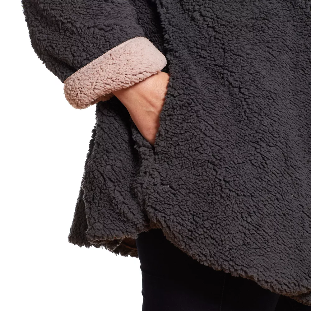 Plus Size Weathercast Reversible Sherpa Fleece Jacket - Image 5