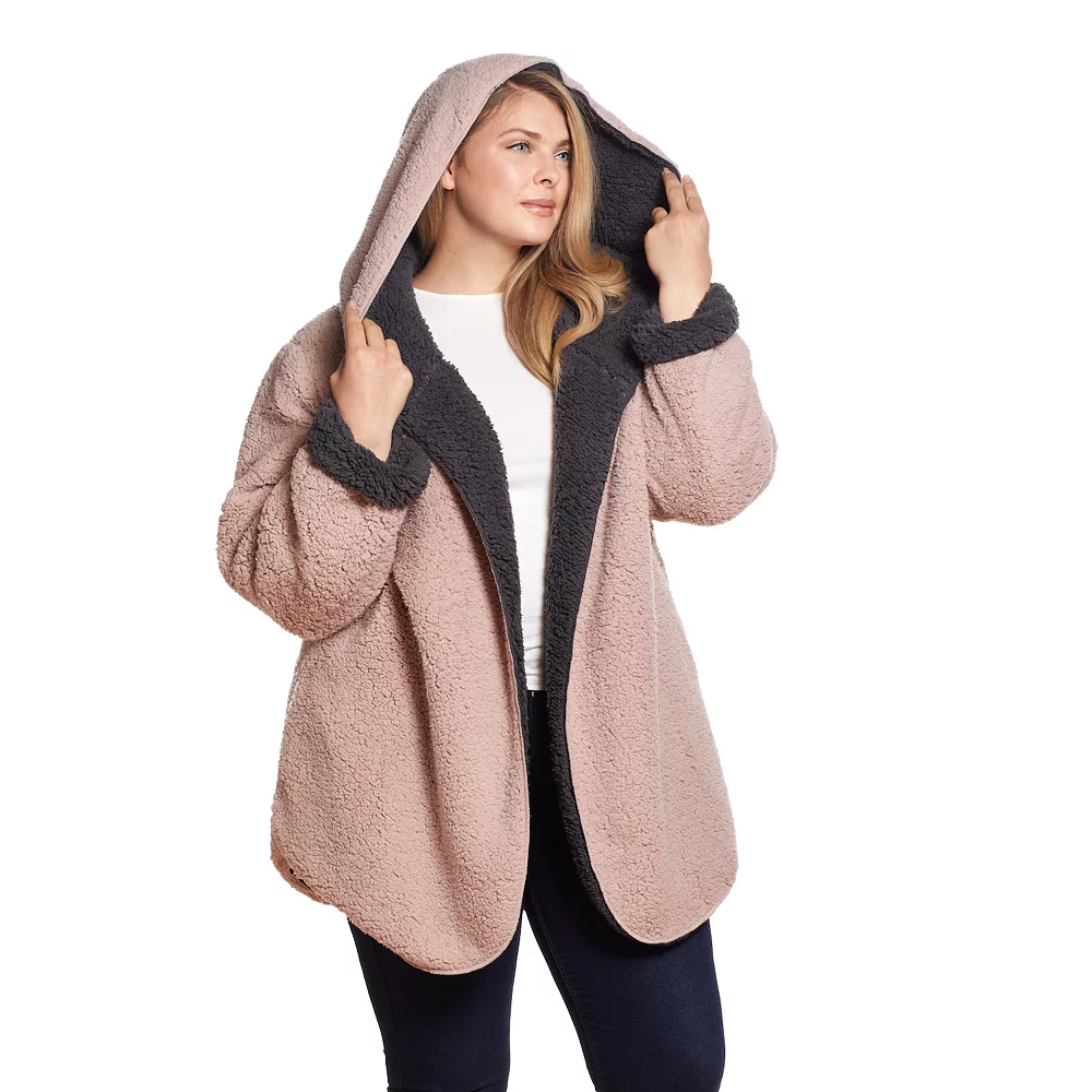 Plus Size Weathercast Reversible Sherpa Fleece Jacket - Image 6