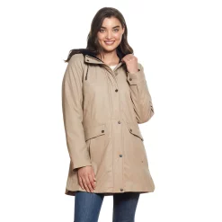 Women's Weathercast Hooded Lined Rain Coat