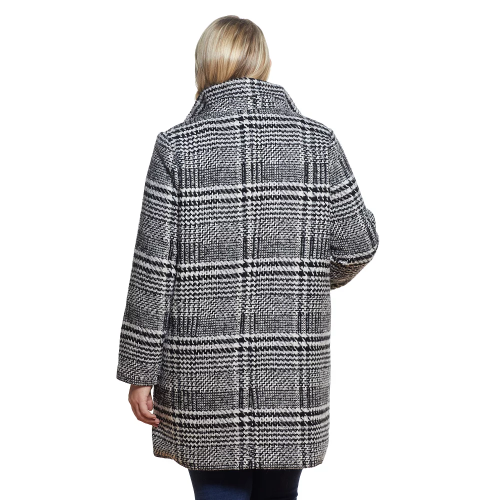 Plus Size Weathercast Plaid Wool-Blend Topper Coat - Image 2