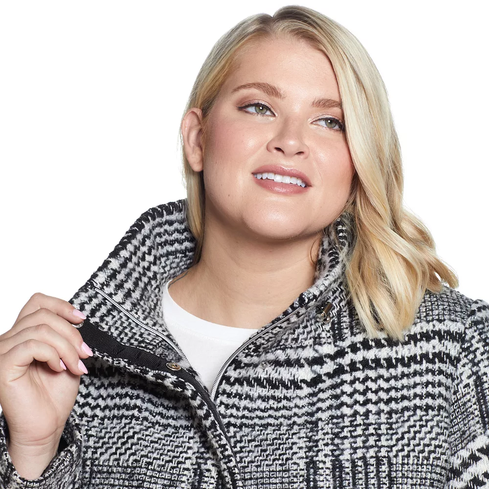 Plus Size Weathercast Plaid Wool-Blend Topper Coat - Image 5