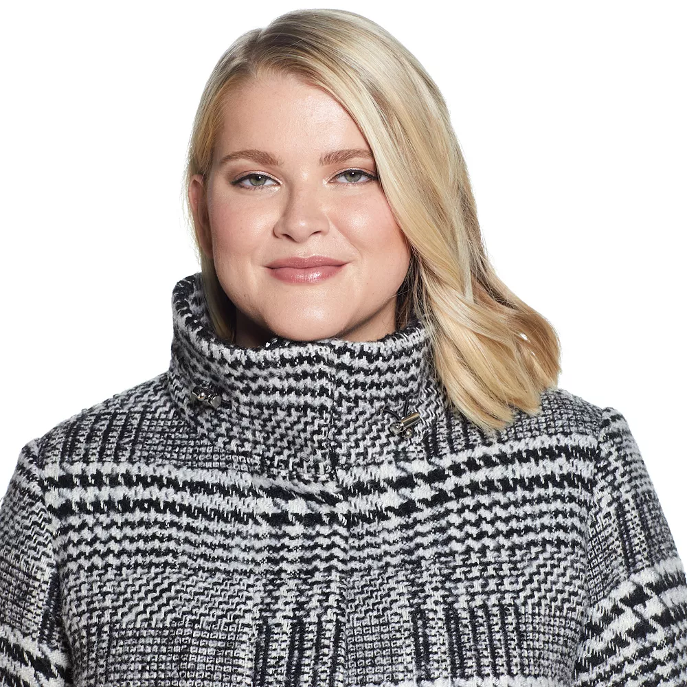 Plus Size Weathercast Plaid Wool-Blend Topper Coat - Image 6