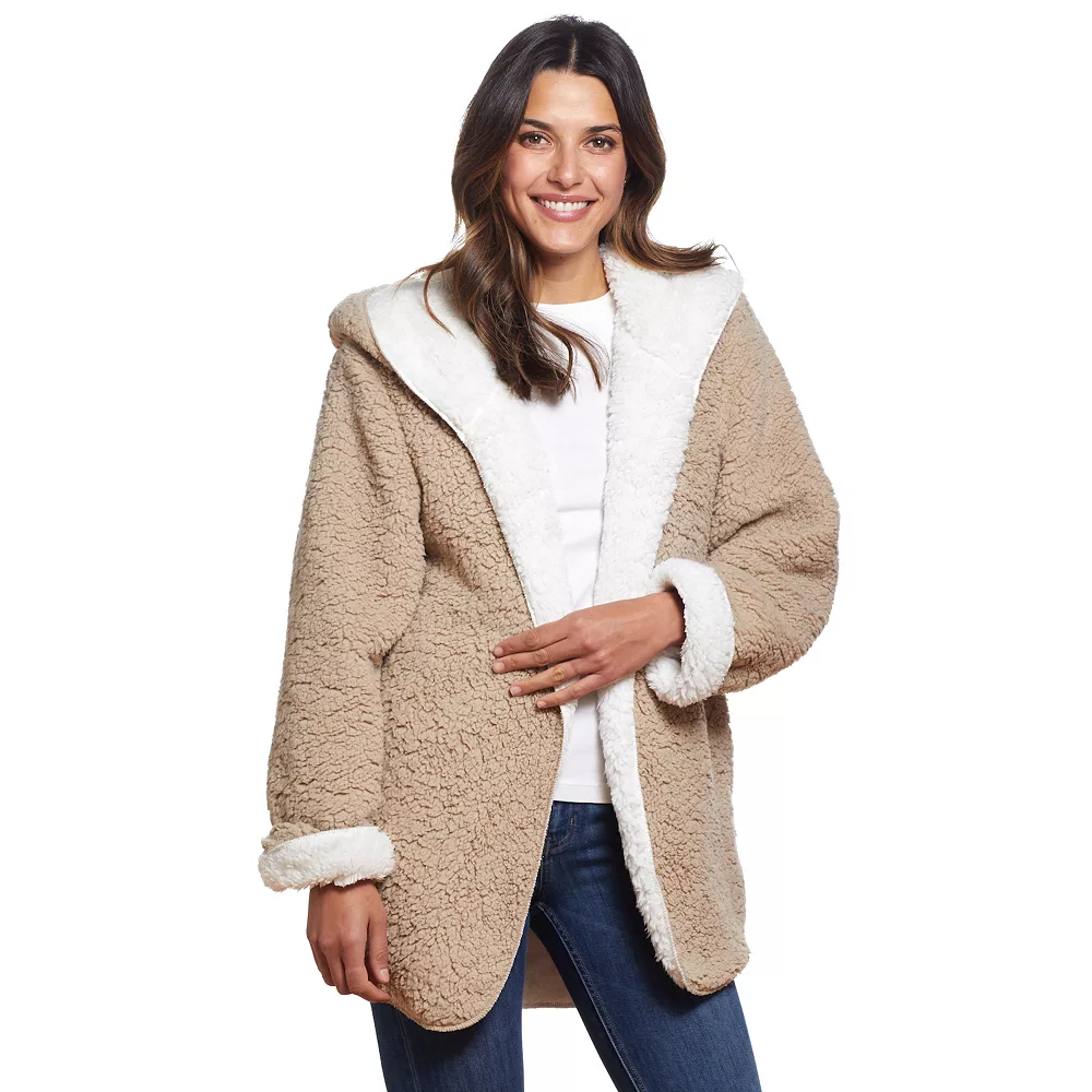 Women's Weathercast Reversible Open-Front Sherpa Jacket - Image 4