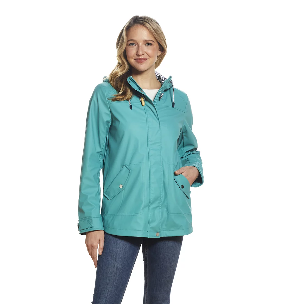 Women's Weathercast Hooded Rain Coat - Image 2