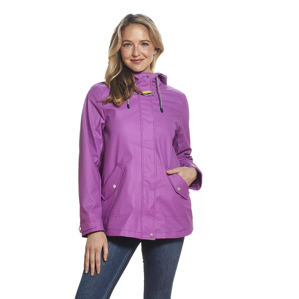 Women's Weathercast Hooded Rain Coat - Image 3