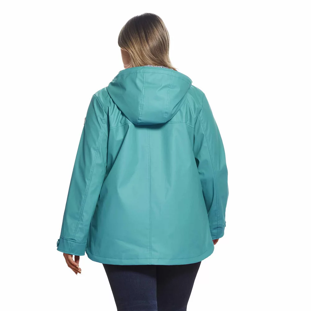 Plus Size Weathercast Hooded Rain Coat - Image 4