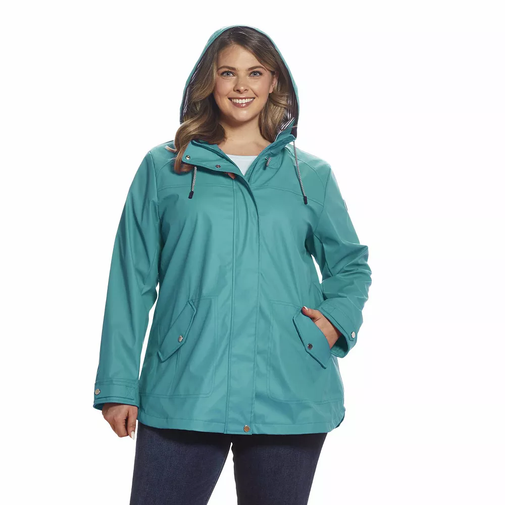 Plus Size Weathercast Hooded Rain Coat - Image 6