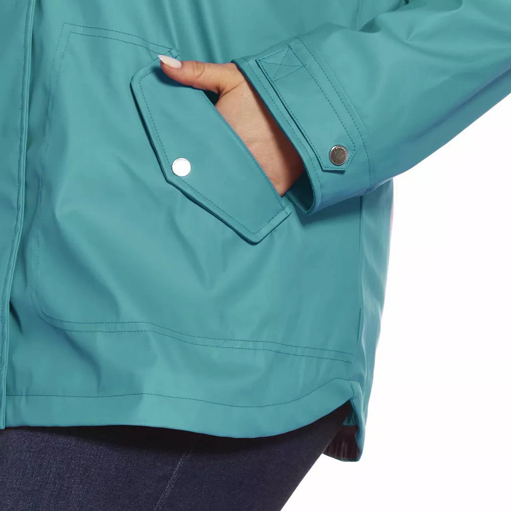 Plus Size Weathercast Hooded Rain Coat - Image 10
