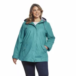 Plus Size Weathercast Hooded Rain Coat